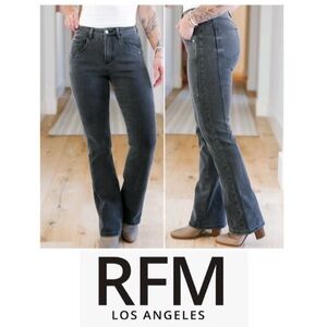 NWT RFM Mia High Rise Black Tummy Control Side Panel Bootcut Jeans